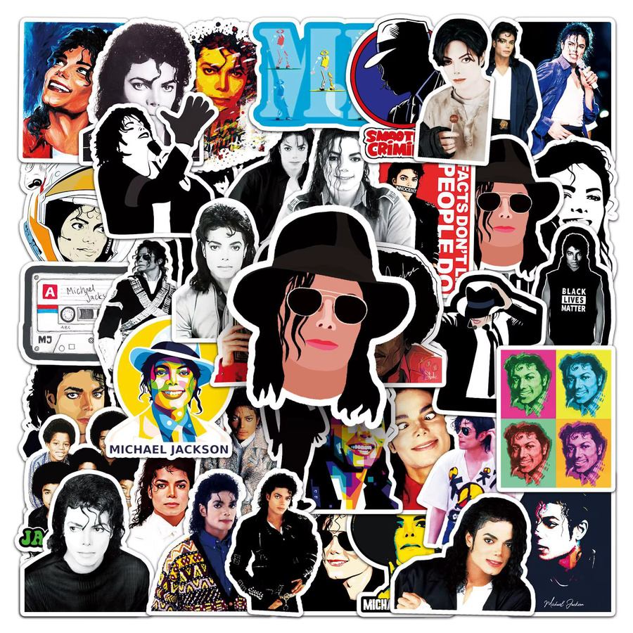 50 Stück Michael Jackson Aufkleber von Potdemiel in Multicolour für Skateboard, Kühlschrank und Koffer - Bild 3