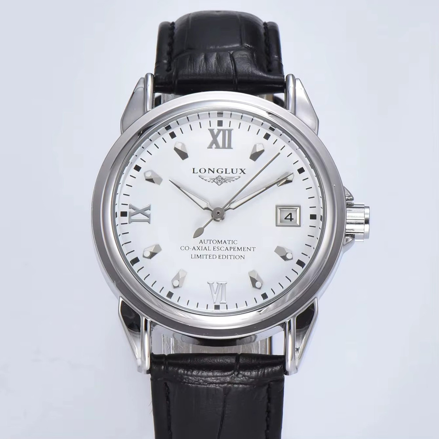 LONGLUX Automatikuhr, Leder, Schwarz, Herren, Datum - Bild 4