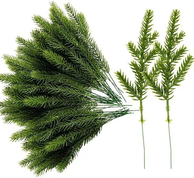 XIAOYINMO Künstliche Kiefernnadeln für Weihnachtsdekoration in Grün für DIY-Geschenkboxen und Garten-Deko - Bild 1