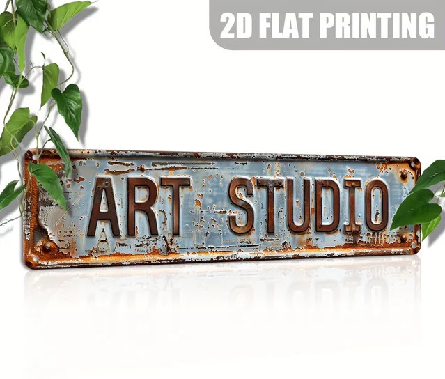 Vintage Art Studio dekoratives Metall-Wandschild Hello Young in Mehrfarbig für Innen- und Außenbereich - Bild 1