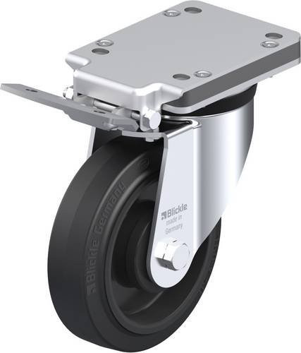 Blickle Lenkrolle LK-POEV 160KA-IS mit Feststeller in Schwarz und Grau, Rad-Durchmesser: 160 mm, Tragfähigkeit: 400 kg - Bild 1