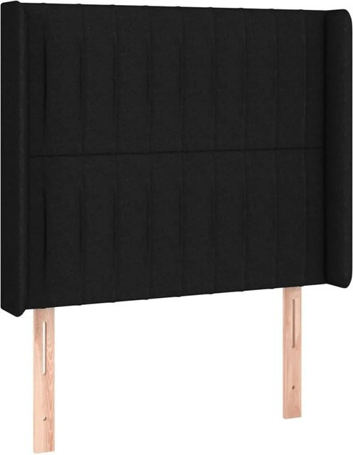 vidaXL LED Kopfteil Schwarz mit USB-Ladeport und integrierter Beleuchtung, Stoff, B: 93 cm, T: 16 cm, H: 118-128 cm - Bild 1
