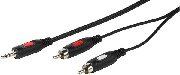 Vivanco Verbindungskabel Cinch auf Klinke, 3,5 mm Jack, Schwarz, Länge: 1,5 m - Bild 1