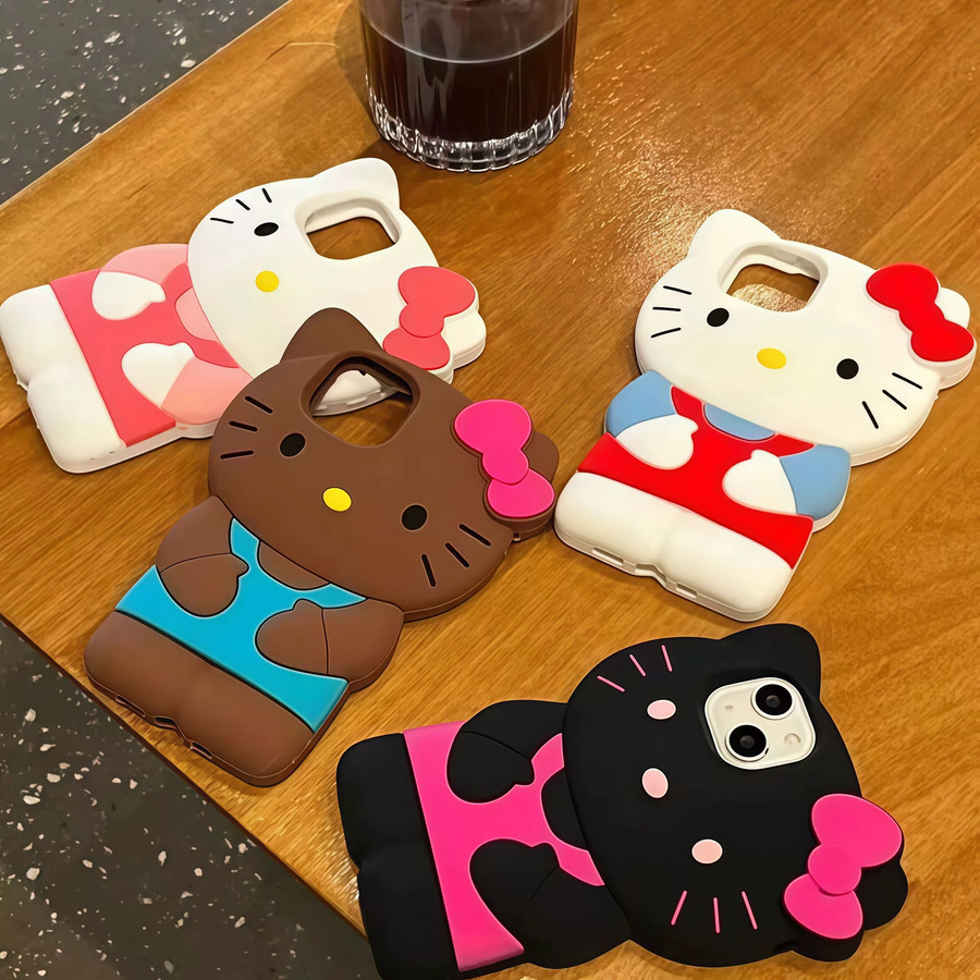 Sanrio Hello Kitty Handyhülle aus weichem Silikon in Rot und Multicolour für iPhone Modelle - Bild 5