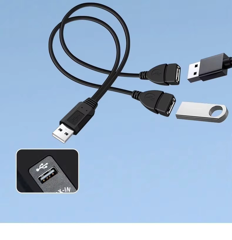 NNBILI USB 2.0 Splitter Datenkabel 1 Stecker auf 2 Buchsen USB-A Schwarz - Bild 4