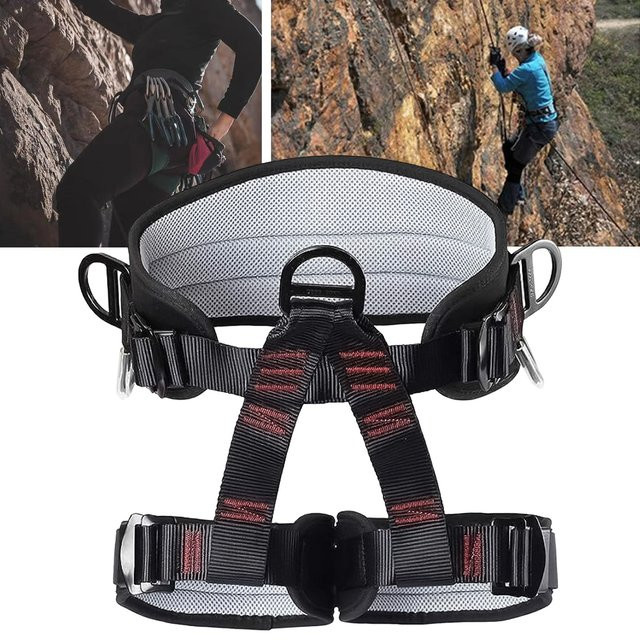 Sicherheitsgurt für Bauarbeiter als Half Body Dachgeschirr-Set mit Polsterung in Schwarz und Weiß - Bild 1