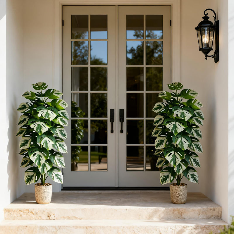 Künstliche Monstera Pflanze von TUYUE in Grün, 120 cm Höhe, mit 24 Blättern aus Kunststoff - Bild 7