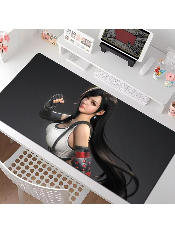 T-tifa Final Fantasy 7 Mauspad Schwarz aus Gummi für Computer und Gaming - Bild 3