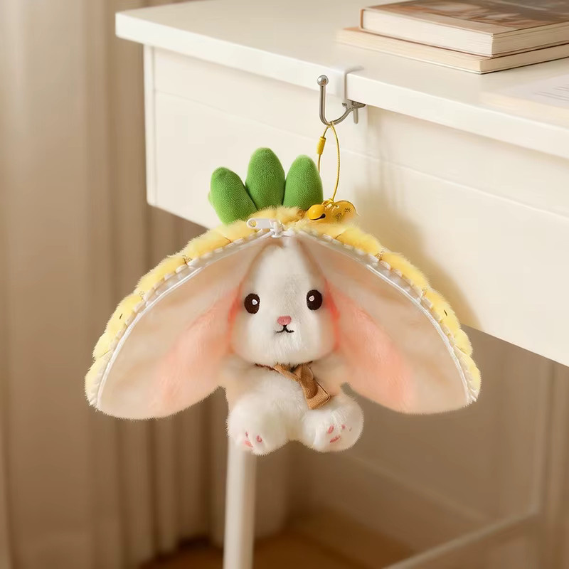 pangcangshu Transformierbarer Erdbeer-Kaninchen-Frucht-Tier-Plüschtier-Schlüsselanhänger, 13 cm - Bild 2
