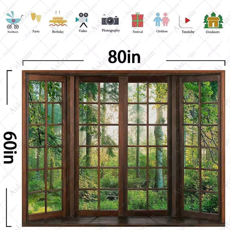 VIKAMA Wanddekoration Grüner Wald Naturlandschaft Fotografie in Grün, moderne rechteckige Wandkunst für Wohnzimmer und Schlafzimmer - Bild 3
