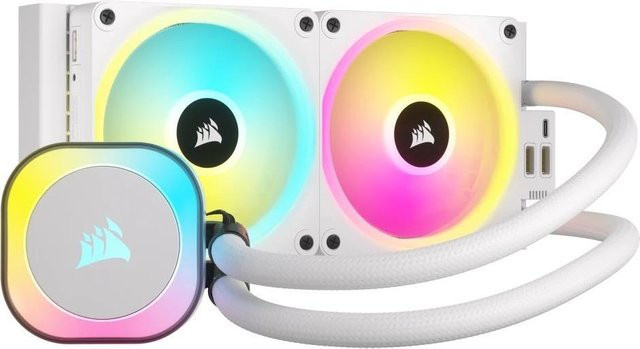 Corsair iCUE Link H100i RGB AIO Flüssigkeitskühler, 240 mm, Weiß - Bild 1