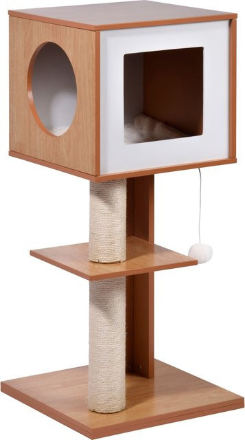 Dobar Kratzbaum Susy in Braun mit Katzenhöhle und integriertem Spielzeug, B/T/H: 49 x 40 x 91 cm - Bild 1