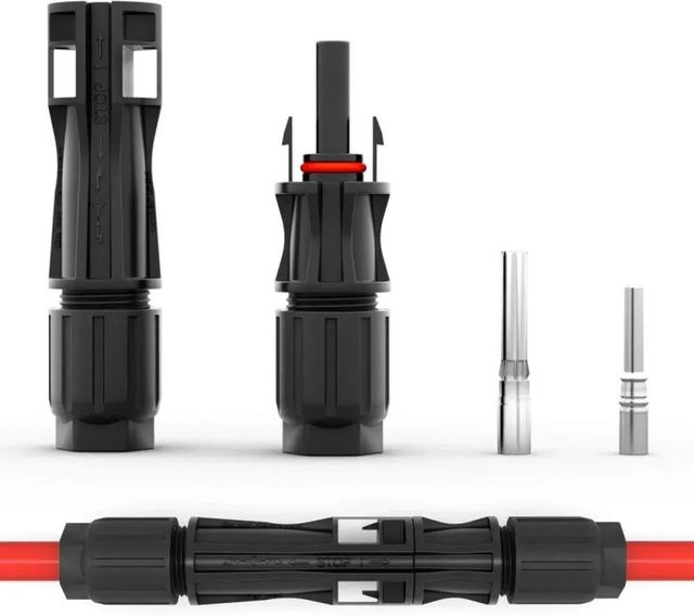 hb-digital Solarstecker 1500V PV Stecker IP68 für Solarkabel 10mm² in Schwarz - Bild 1