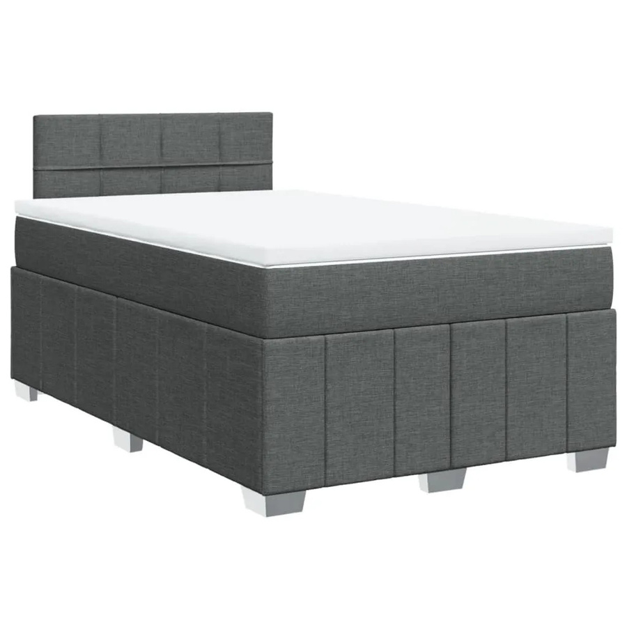 vidaXL Boxspringbett mit Matratze Dunkelgrau B/T/H: 120 x 190 x 100,5 cm mit USB-Anschluss und Unterbettbeleuchtung - Bild 2