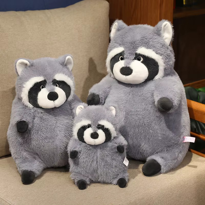 Waschbär Plüsch Puppe, Grau, Tiere, Plüsch / Textil - Bild 2