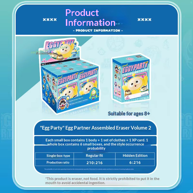 Kayou Eggy Party Blind Box Serie 2, Gummi-Ei-Figur, Sammelfigur, ab 8 Jahren - Bild 3