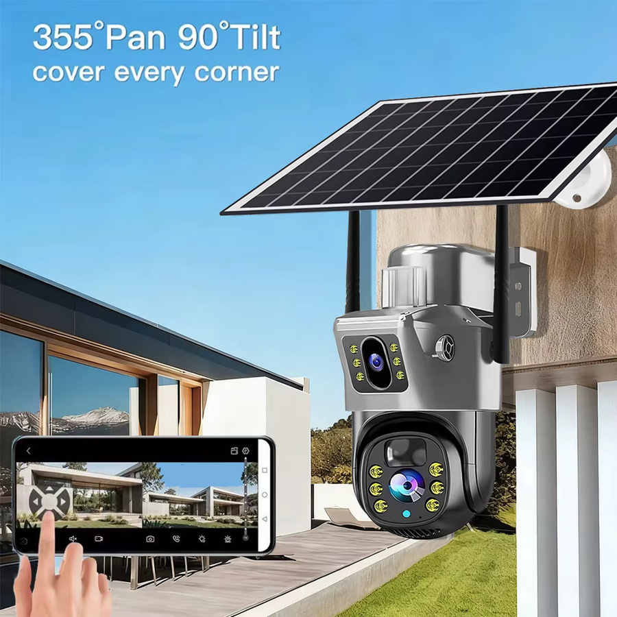 EseeCloud 8MP 4K Dual-Objektiv Solar Außenkamera mit 4G und WiFi, PIR Humanoid-Erkennung und Farbnachtsicht - Bild 6
