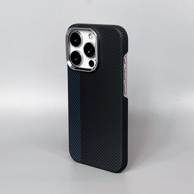 Yiran MagSafe Schutzhülle mit Karbonfaser Textur für iPhone 14, Stoßfeste Hartschale, Schwarz - Bild 1