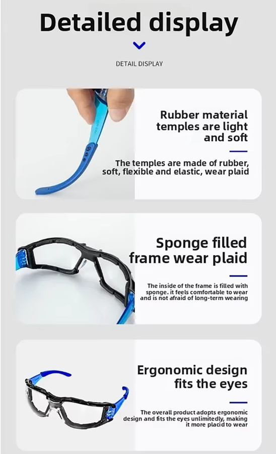 Schutzbrille mit weicher Schaumstoffdichtung in Clear für Sport, Labor und Industrie - Bild 3