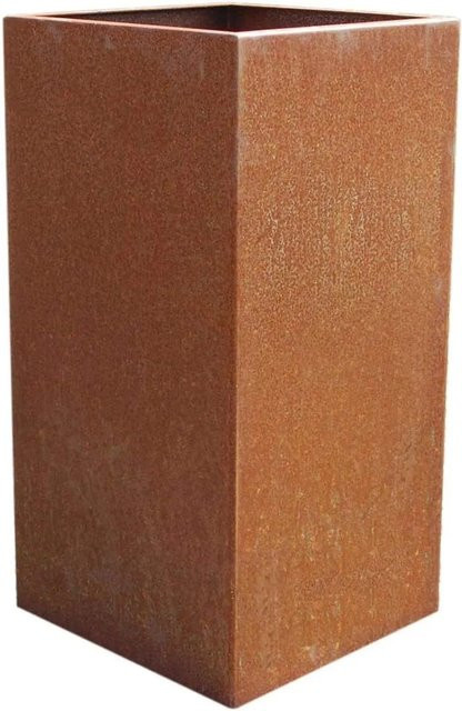 Vivanno Pflanzkübel Block aus Stahl in Braun, B/T/H: 40 x 40 x 80 cm - Bild 1