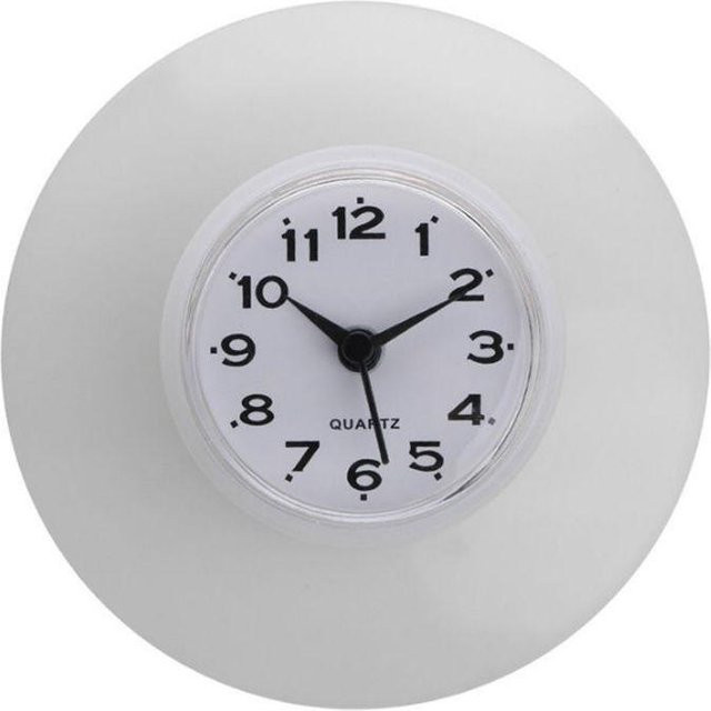 Digitale Wanduhr von Pretty Home 02 in Weiß, wasserdicht mit Saugnapf für Küche und Badezimmer - Bild 1