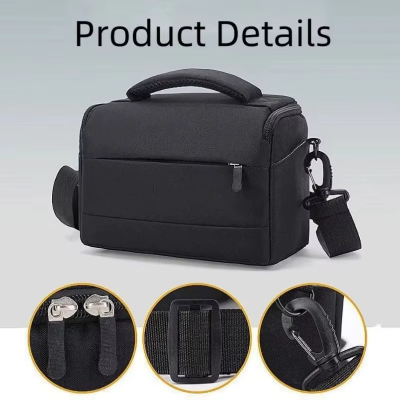 VIKEFON Kameratasche aus Nylon in Schwarz als tragbare Umhängetasche für Sony, Nikon, Canon und Panasonic Equipment - Bild 1