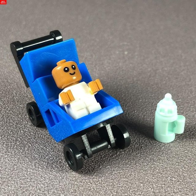Yiran toy MOC Bausteine Kinderwagen Wiege Flaschenhalter, ab 6 Jahren - Bild 1