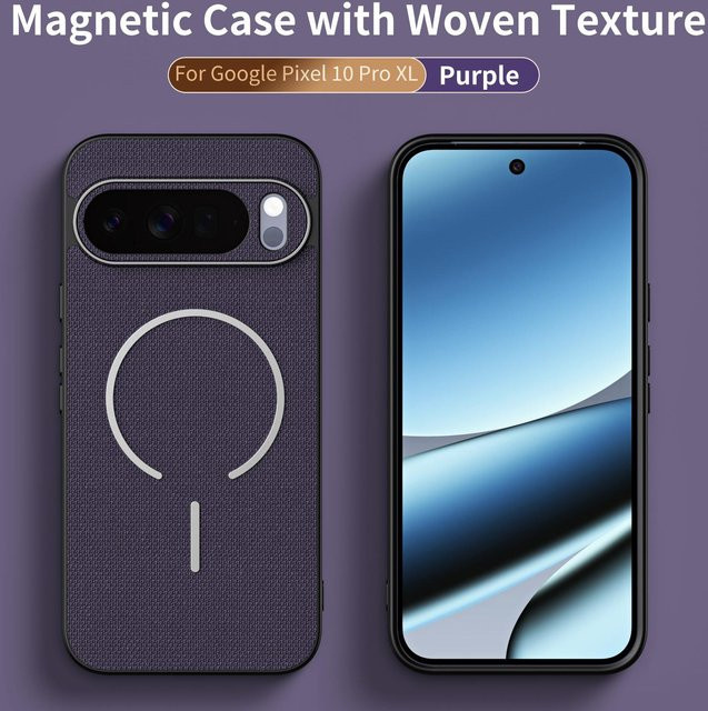 MagSafe Stoff Hülle für Google Pixel 10 Pro XL 11 Pro 9 8 7 Pro XL 7A 8A Dunkelviolett - Bild 1