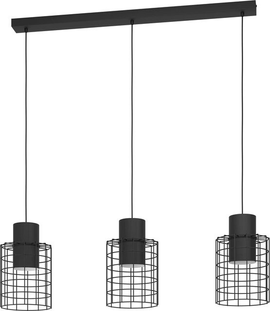 Eglo Pendelleuchte Milligan 3-flammig im Industrial-Stil, Schwarz-Weiß, Metall - Bild 1