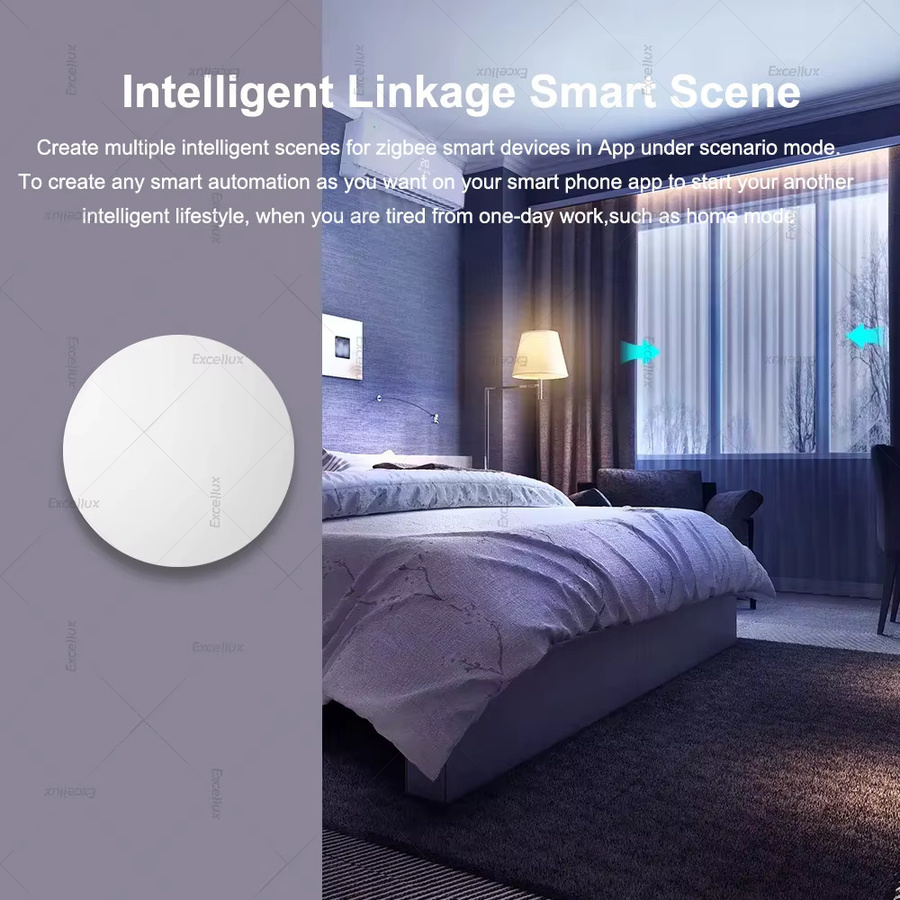 Excellux Zigbee Smart Scene Switch Drucktastenschalter in Weiß mit Batterie für Ewelink App und Z2M (Gateway erforderlich) - Bild 2