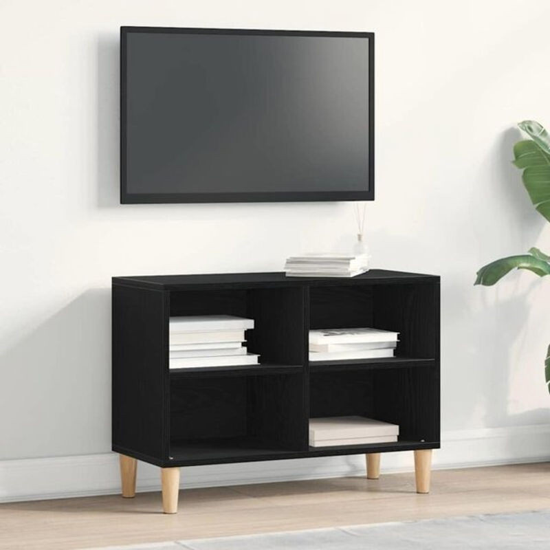 Vidaxl TV-Schrank in Schwarz aus Holzwerkstoff im modernen skandinavischen Design, B/T/H: 69,5 x 30 x 50 cm - Bild 1