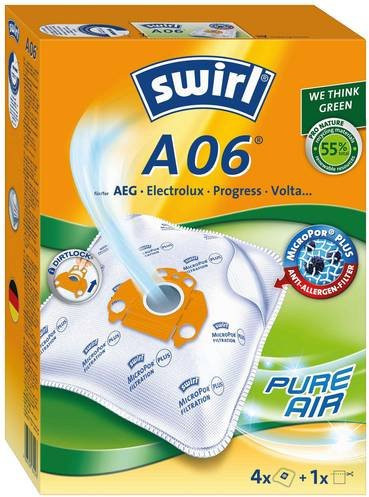 Swirl A06 Airspace Staubsaugerbeutel EcoPor in Weiß, 4 Stück - Bild 1