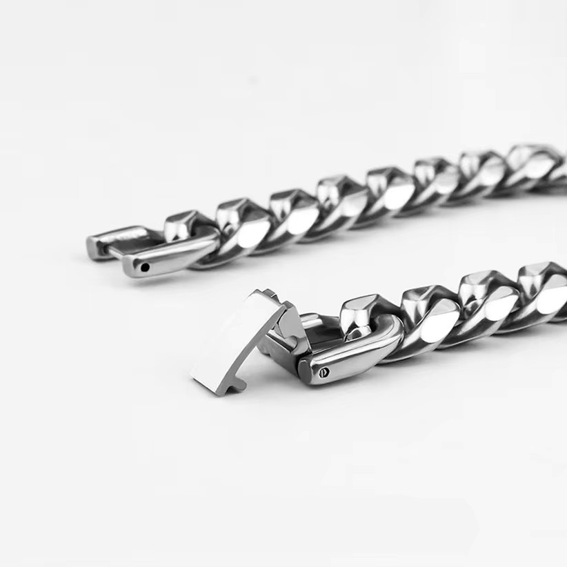 HNSP Halskette Miami Cuban Link, Edelstahl, Silber, Herren - Bild 2