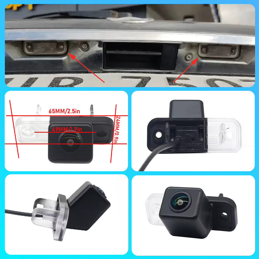 HESHECAM Fischaugen-Rückfahrkamera in Schwarz mit HD 1080x720P CCD für Mercedes Benz SLK R171 SLK350 SLK320 SLK300 SLK280 SLK230 (2004-2011) - Bild 4
