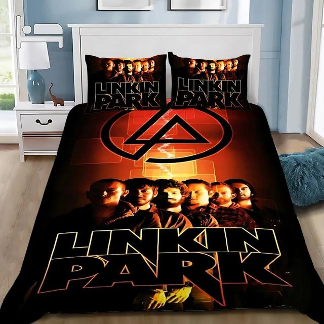 Bettwäsche-Set LjqNine mit Bettbezug und Kissenbezug im Rockband-Design aus Flanell, Mehrfarbig, Breite: 180 cm, Tiefe: 230 cm - Bild 1