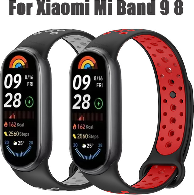 TAMISTER Silikon Sport Armband für Xiaomi Smart Band 9 und Mi Band 8, Ersatzarmband für Mi Band 9 und Mi Band 8 NFC, Unisex - Bild 1