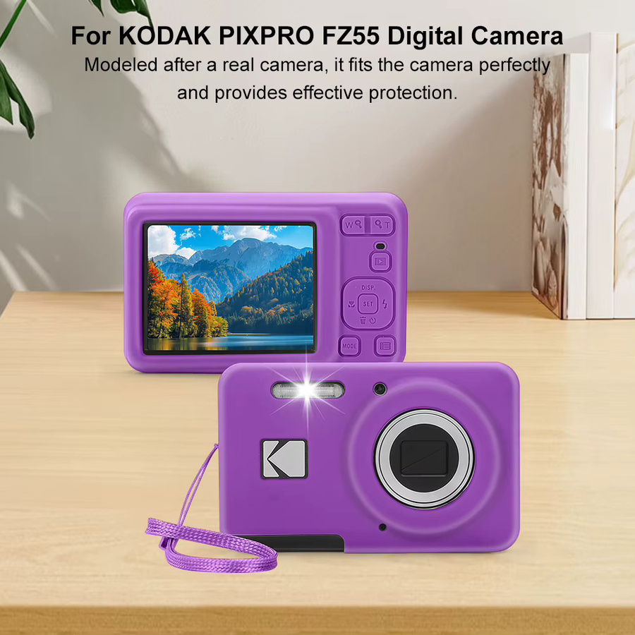 Stoßfeste Silikonhülle für deine KODAK PIXPRO FZ55 Digitalkamera in Lila - Bild 2