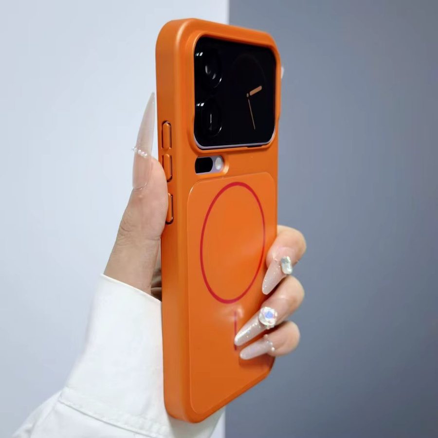 MagSafe Magnetische Schutzhülle für Xiaomi 17 Pro Max, 15, 14 Pro in Orange, Matte AG Hardcase Rückseite - Bild 1