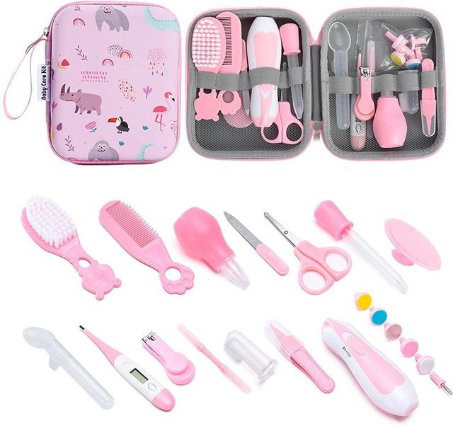 Babypflege-Set für Neugeborene von Binchi Outdoor Product in Rosa mit Thermometer, Pflegebürste und Nagelschere - Bild 1