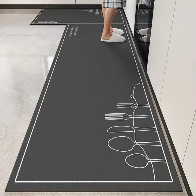 Rutschfeste Küchenmatte aus wasserdichtem PVC-Leder in Oma Soi Design - Bild 1