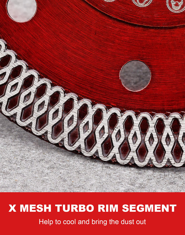2er-Set Casaverde Diamant-Trennscheiben für Porzellan und Keramik, superdünne Kreissägeblätter zum Schneiden von Fliesen, Granit und Marmor, Farbe: Rot, Durchmesser: 105 mm - Bild 3