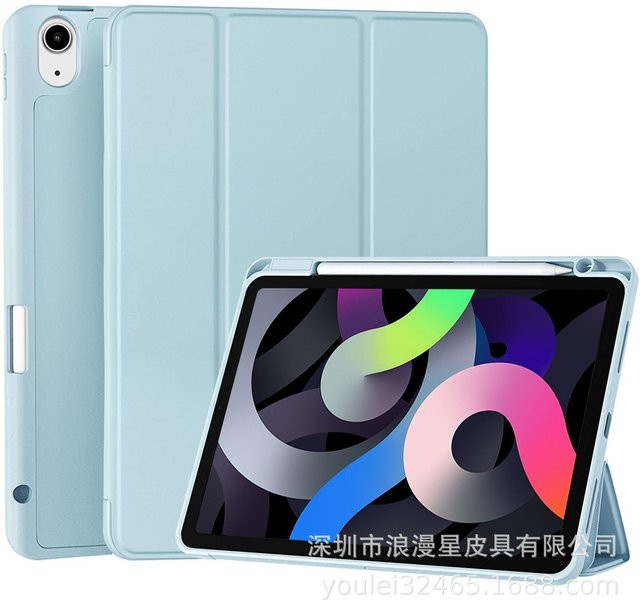 Schutzhülle für Apple iPad Air 4 und iPad 10.9 Zoll in Hellblau mit Stifthalter - Bild 1