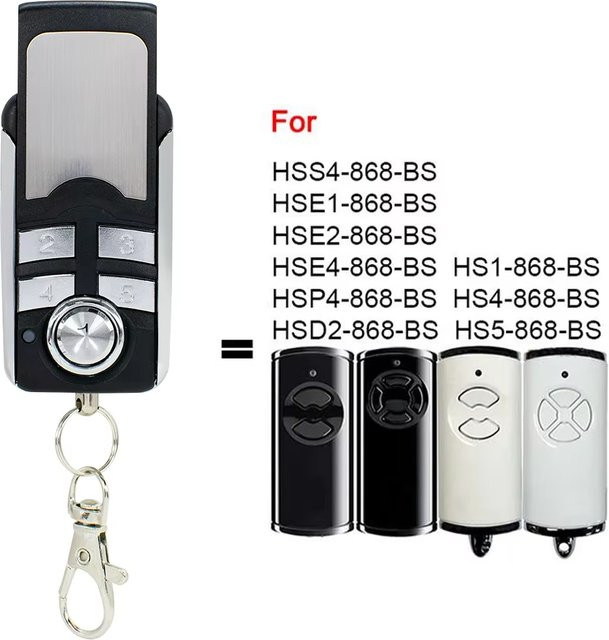 Hörmann BiSecur Handsender für HSE2-868-BS, HSE4-868-BS und HS1-868-BS mit 868 MHz Frequenz in Schwarz, B/T/H: 12,5 x 3,5 x 1,5 cm - Bild 1