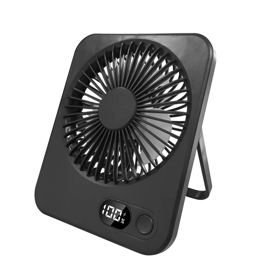 raugee Mini Schreibtischventilator, tragbarer und faltbarer USB-Tischventilator, kabellos, leise, 5 Gänge, Farbe: Schwarz - Bild 4