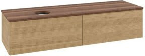 V&B Waschtischunterschrank Antao mit Frontstruktur in Walnut und Honey Oak, B: 160 cm, T: 50 cm - Bild 1