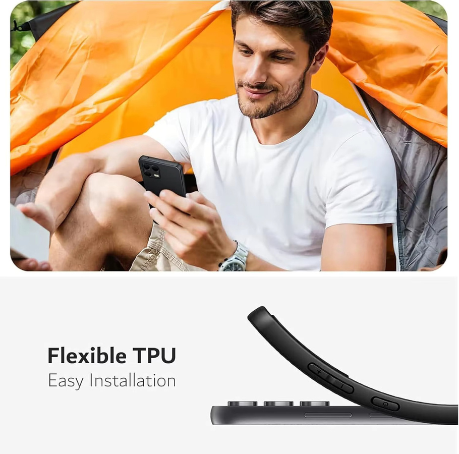 WISHXIN TPU Kameraschutz-Rückseite für T-Mobile T Phone 3 Pro und Revvl 8 in Schwarz Matt - Bild 3