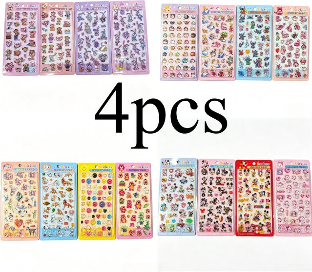 52TOYS Stellalou Linabell 3D Relief Kristallaufkleber, 4-teiliges Set - Bild 1