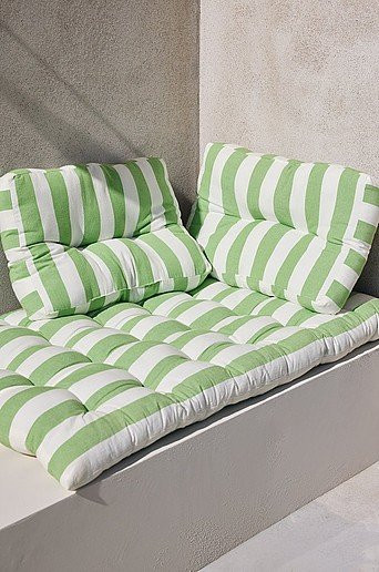 Jotex ISLA Auflagenset Grün Gestreift B/T: 120 x 80 cm - Bild 1