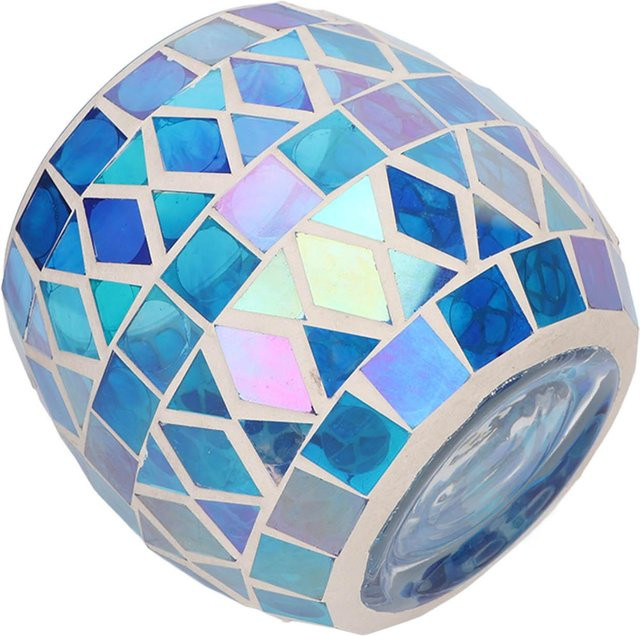 Shoemst Mosaikglas Kerzenhalter in Lila und Blau für Teelichter - Bild 1