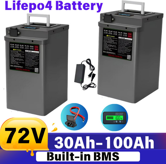DIXSG 72V Lithium LiFePO4 Batterie mit BMS 24S für Golfcarts und RVs in Grau - Bild 1
